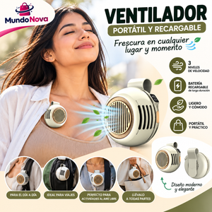 VENTILADOR PORTATIL, uso diario y práctico para el calor